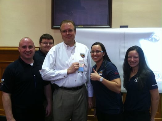 Jeff with the Fire-Dex Sales Team and Flat Stanley 