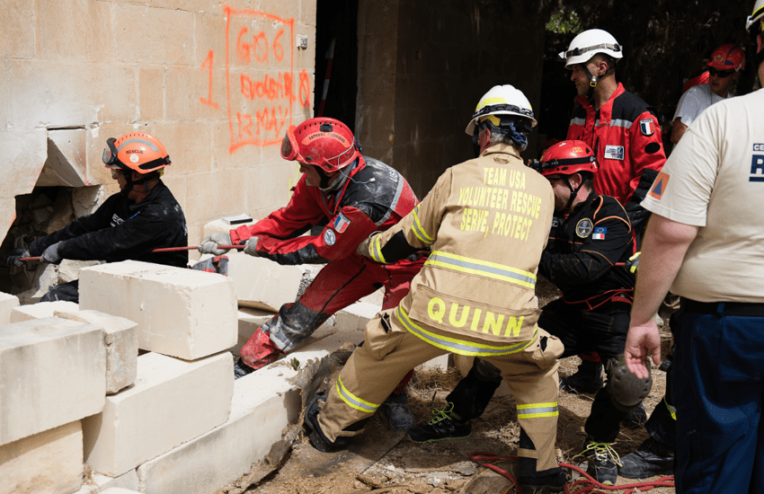 international rescue training exercise in Malta